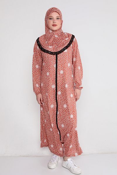 Kutay Collection Zippered Women's Hijab Prayer Dress with Scarf