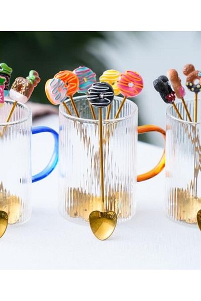 ACAR Set of 6 Gold Donut Coffee Spoons