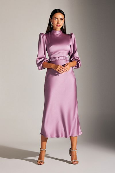 BETTY & SAM BERTHE MAGIC COLLAR LILA DRESS