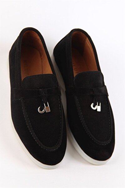 NILUFARR Lou Black Genuine Suede Women's Casual Shoes