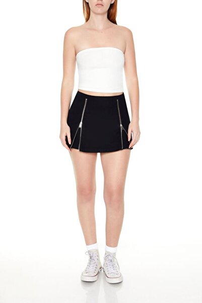 Forever 21 Çift Fermuarlı Mini Etek