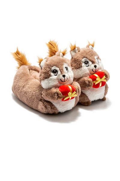 Twigy Squirrel Women's Slippers - Brown, Size 36/41