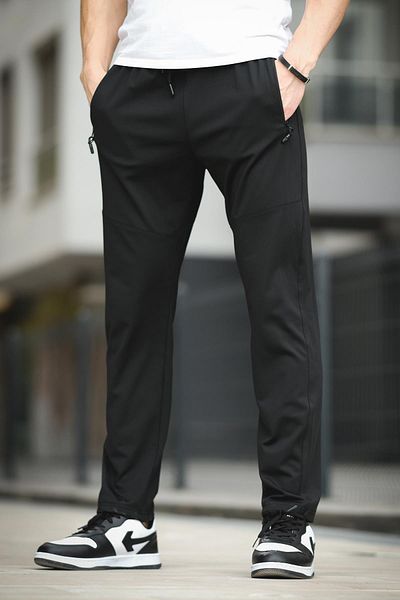 Oksit Fico Diving Scuba Fabric Slim Fit ίσιο παντελόνι με λεπτομέρεια ραφής