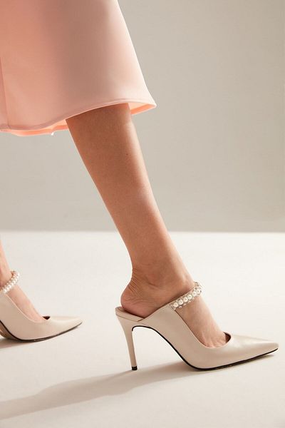 BETTY & SAM Alexandra Stone Detailed Slingback Heeled Shoes