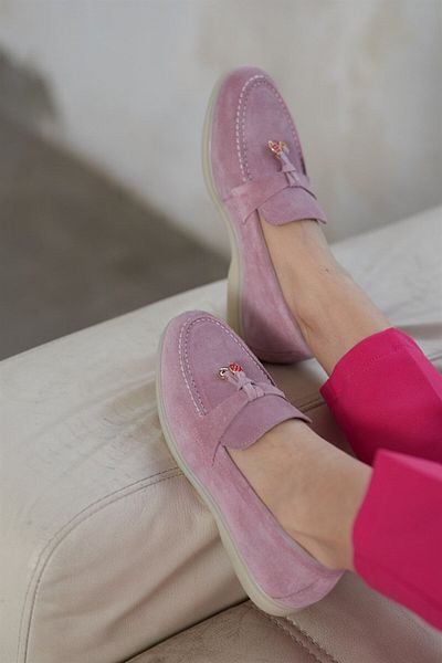 NILUFARR Lou Lilac Suede Genuine Suede Women's Casual Shoes