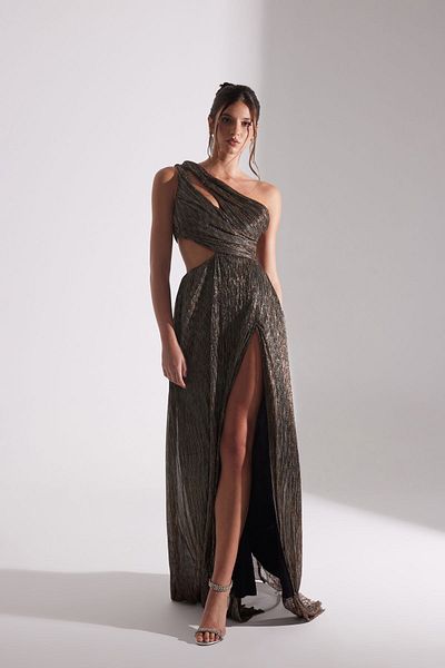 BETTY & SAM Φόρεμα Adrıana Sparkly Bronze One Shoulder