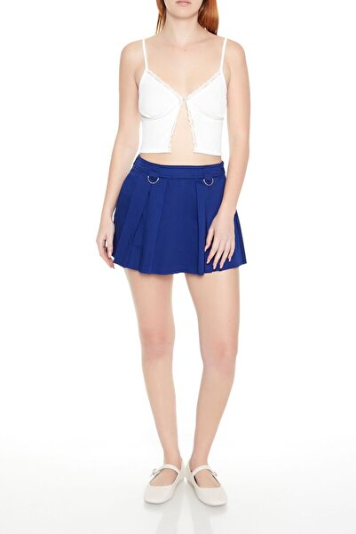 Forever 21 Raw-Cut Piliseli Mini Etek