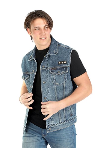 Lee Cooper Men Vest Men's 100% Cotton Jean Vest