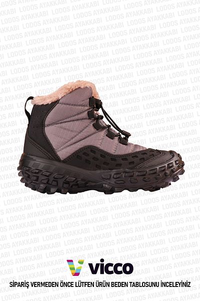 Vicco Tiger Model Furry Light Orthopedic Boy's Black Snow Boots