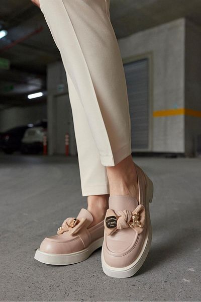 NILUFARR Дамски мокасини Little Teddy Beige от естествена кожа