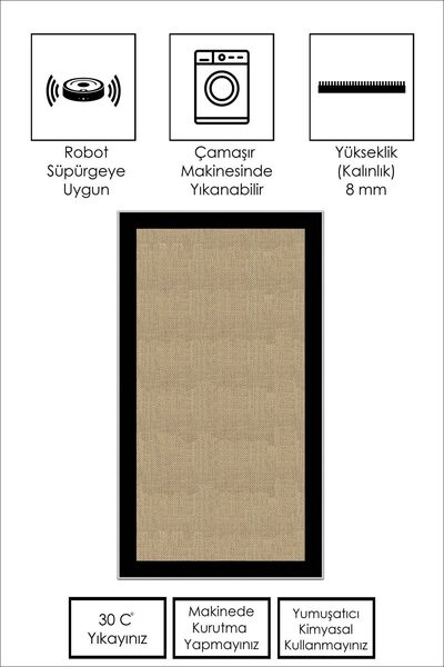 West Home Dijital Baskı Yıkanabilir Kaymaz Taban Salon Halısı Mutfak Halısı Koridor Halısı