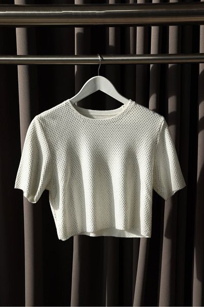 Özge Özgenç Stone Printed Short Sleeve Knitwear Blouse