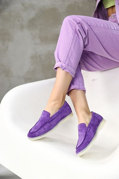 NILUFARR Дамски ежедневни обувки Camelia Lilac от естествен велур
