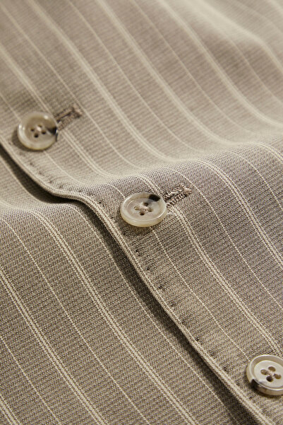 W Collection Beige Buttoned Cotton/Wool Vest