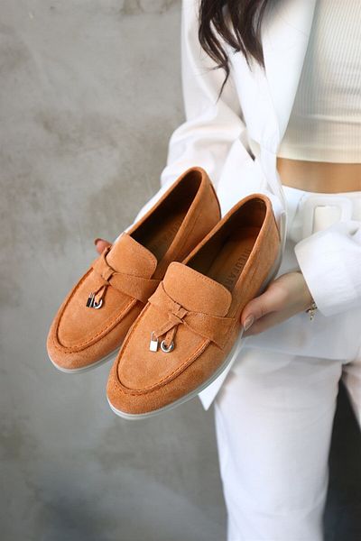 NILUFARR Lou Orange Genuine Suede Women's Casual Shoes
