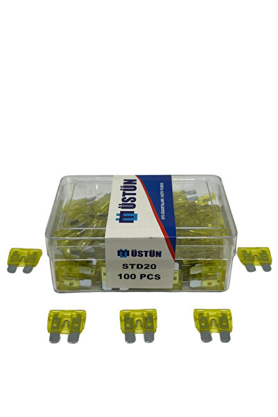 Üstün Standart Bıçak Sigorta 20 Amper 100 Adet Standart Boy Oto Sigorta 20A
