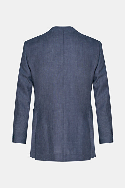 W Collection Linen Wool Jacket with Petroleum Buttons