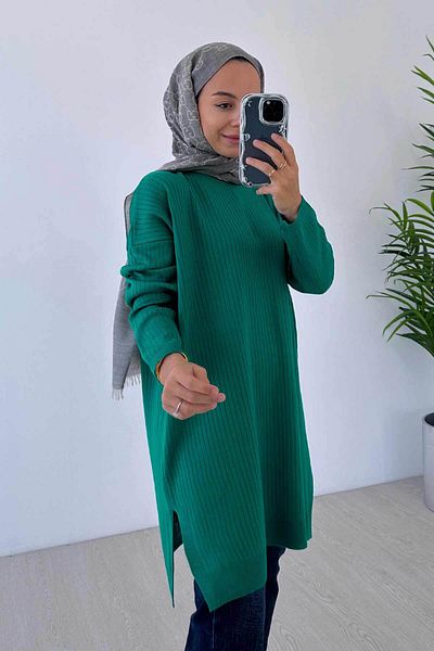 Ka Hijab Anje Hijab Tricotaj Tunica - Verde