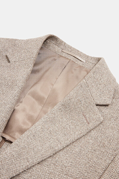 W Collection Beige Buttoned Wool Jacket