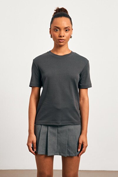 YOUR NAME okrugla kragna Antracit žene T-shirt