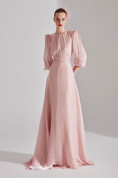 BETTY & SAM POLINA Pudra Balon Kol Kloş Elbise