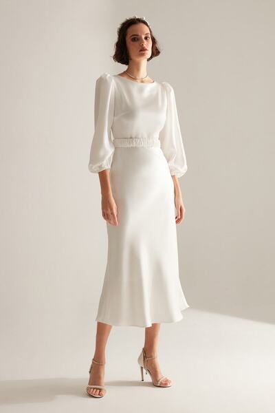 BETTY & SAM Λευκό αρραβωνιαστικό φόρεμα Heleny Special Design