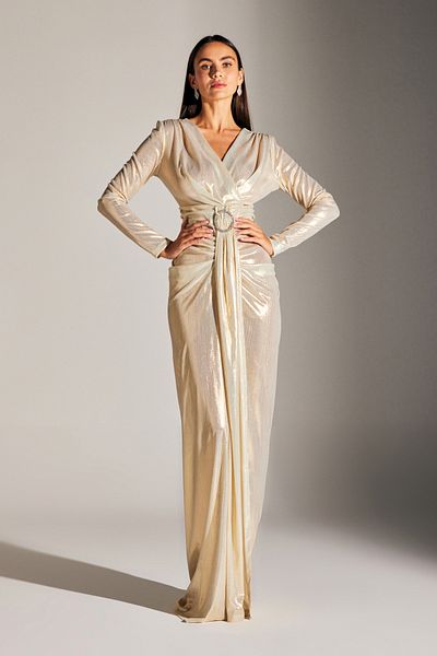 BETTY & SAM ROCHIE DE SEARĂ JANETTA DORE SHIGHTING, CU CUREA, CU MÂNECĂ LUNGA