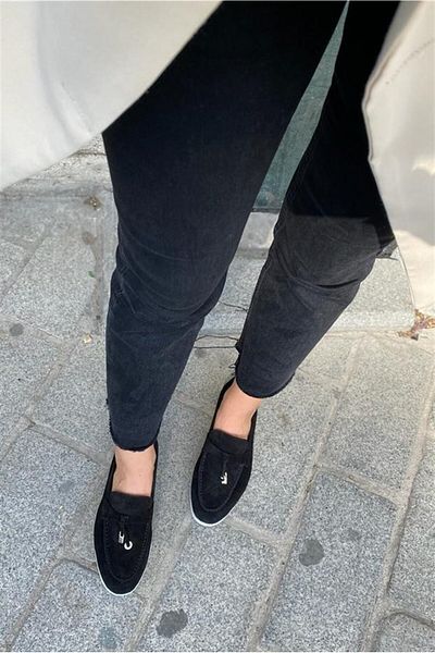 NILUFARR Lou Black Genuine Suede Women's Casual Shoes