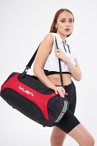 MUBO Original Unisex 3 Compartment Front Zipper Long Strap Large Volume Travel Fitness Sports Bag