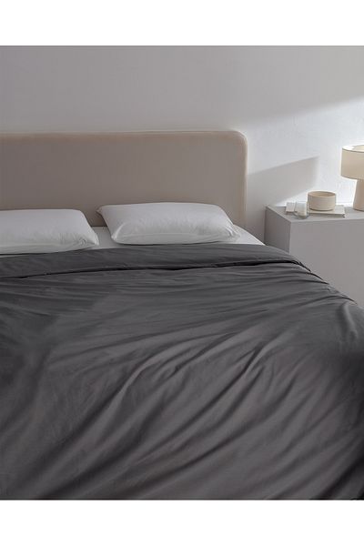 Madame Coco Παπλωματοθήκη Manon King Size 100% Cotton Ranforce Plain - Anthracite