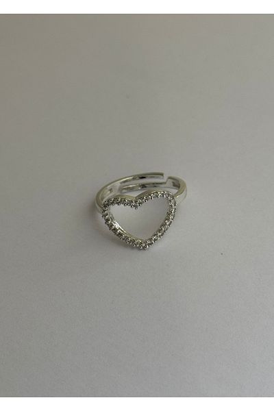 KİLİGİSTANBUL Adjustable Hollow Inside Heart Ring