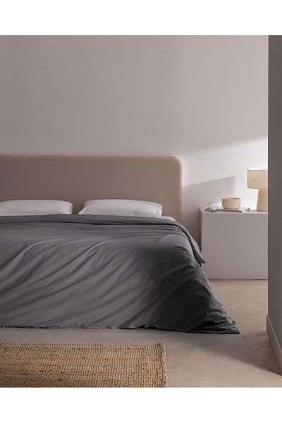 Madame Coco Παπλωματοθήκη Manon King Size 100% Cotton Ranforce Plain - Anthracite