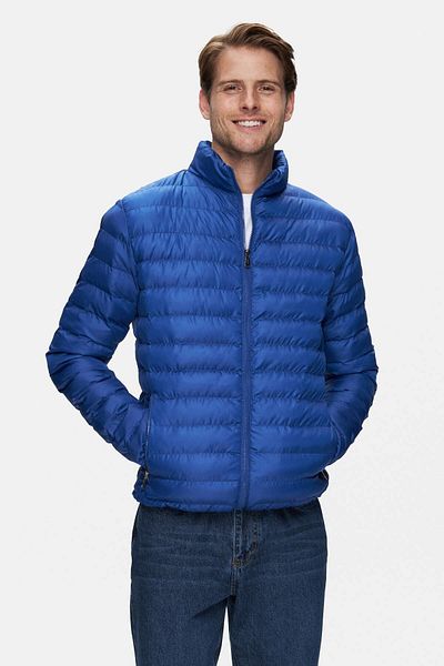 UCLA Northwin Blue Zipped and Pocketed Polyester Standard Fit Men's Coat