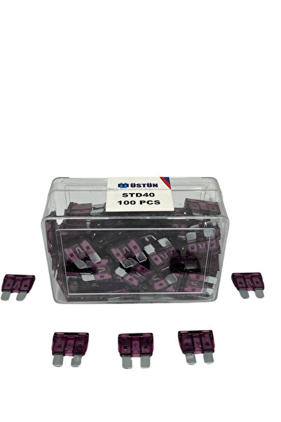 Üstün Standart Bıçak Sigorta 40 Amper 100 Adet Standart Boy Oto Sigorta 40A Uyumlu