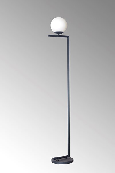 Luzarana Casa Antrasit Metal Gövde Beyaz Camlı Tasarım Lüx Yerden Aydınlatma Lambader