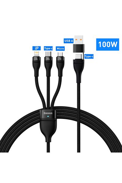 Baseus 100w 3 In 2 Usb Cable For Macbook Fast Charging 20w Usb Type C Cable