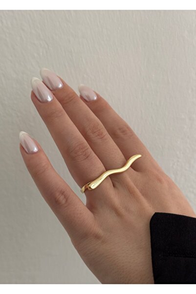 KİLİGİSTANBUL GOLD RENK ÇİFT GÖRÜNÜM YÜZÜK 5 CM