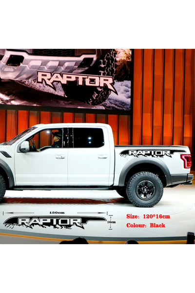 Choice ملصق سيارة أسود مقاس 120 × 16 سم لسيارات فورد رابتور F150 F250 F350 F450 F550 F650 F750، يُلصق على باب السيارة أو أسفلها.