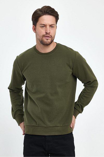 yakamor Men's Rain Pattern Zero Collar Sweat