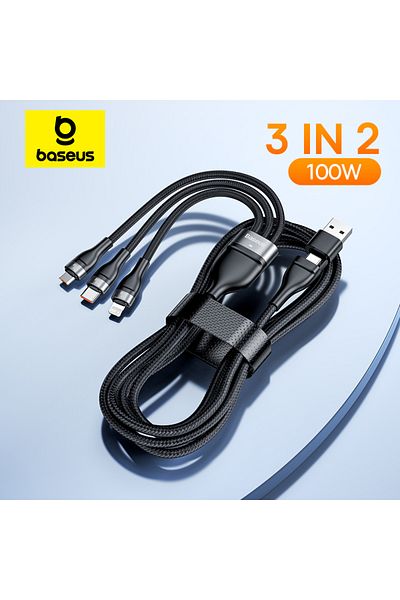 Baseus 100w 3 In 2 Usb Cable For Macbook Fast Charging 20w Usb Type C Cable