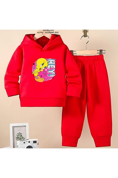 BENROMA Hey Printed Unisex Kids Tracksuit Set - Oversize Fit