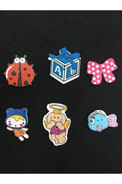 karantuhafiye Σετ κουμπιών διακόσμησης καργραφίας με κουμπιά μωρού 6 τεμαχίων