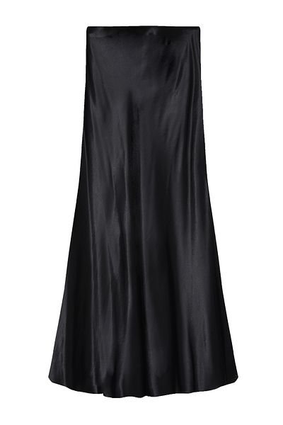 Quzu Women's solid color satin skirt