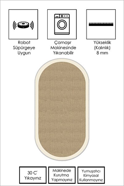 West Home Wicker Oval Runner for Home Decoration - Non-Slip Base, Washable Machine