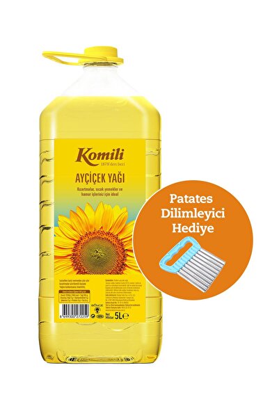 Komili KOMİLİ AYÇİÇEK YAĞI 5 LT PET + Patates Dilimliyici Hediyeli
