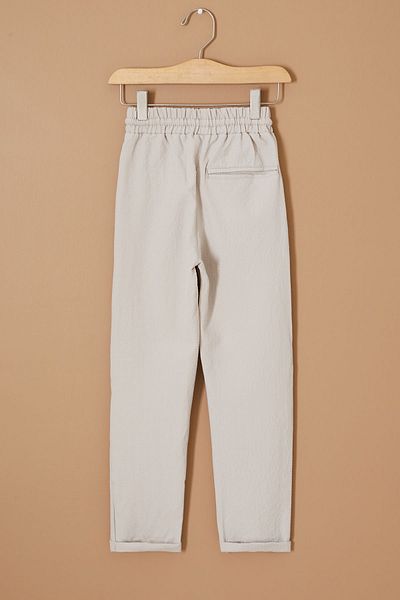 Cansın Mini Boy's cream Trousers - Double Leg, Lace-up Waist, 19330