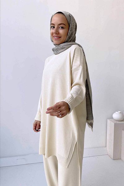 Ka Hijab Anje Hijab Knitwear Tunic - Stone