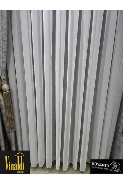 Vinaldi Rüyaper Latest Fashion Italian Series Tight Pleat Fish Back Tulle Curtain Suitable for All Rooms