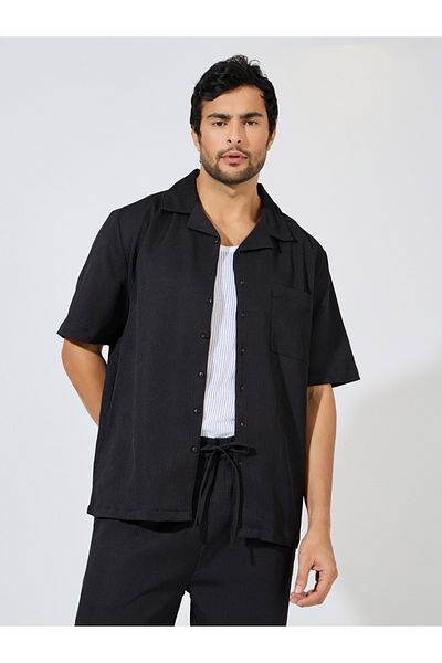 Styli Textured Relaxed Fit Resort Collar Shirt & Pants Co-Ords