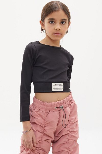 Cansın Mini Pink Stripe Stitched Girl's Parachute Pants 18004